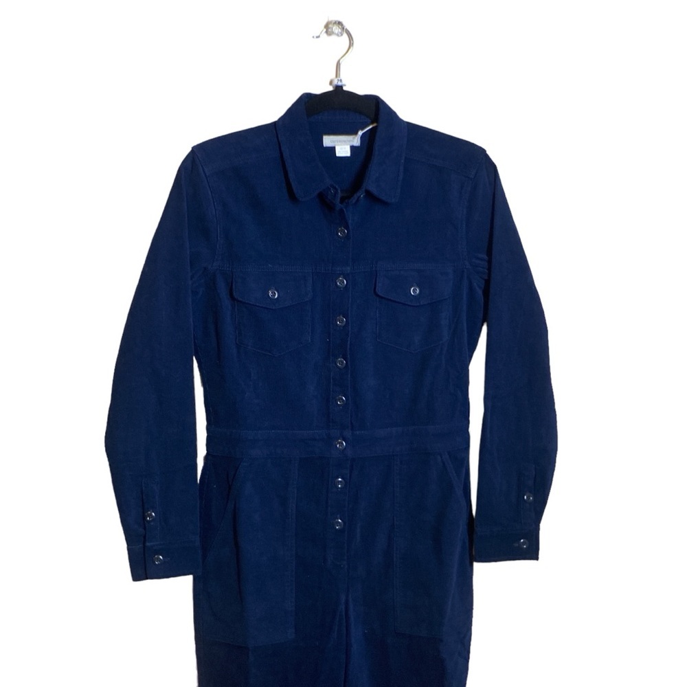 NWT OUTERKNOWN Navy Cordouroy S.E.A. Long Sleeve Jumpsuit, size X- Small - Picture 4 of 15